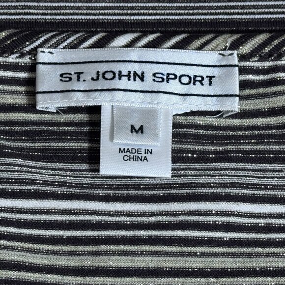 St. John Sport Brown Metallic Striped Sleeveless Knit Tank Top Size M - Picture 5 of 5